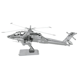 Model Kit Boeing AH-64 Apache Attack Helicopter (Moderate Difficulty) Steel Model by Metal Earth
