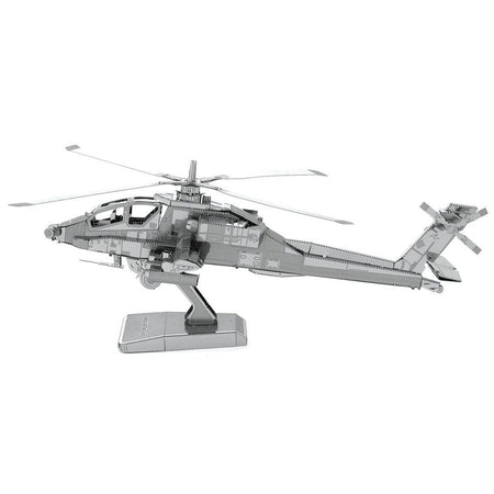Model Kit Boeing AH-64 Apache Attack Helicopter (Moderate Difficulty) Steel Model by Metal Earth-Metal Earth-ModelCars.com