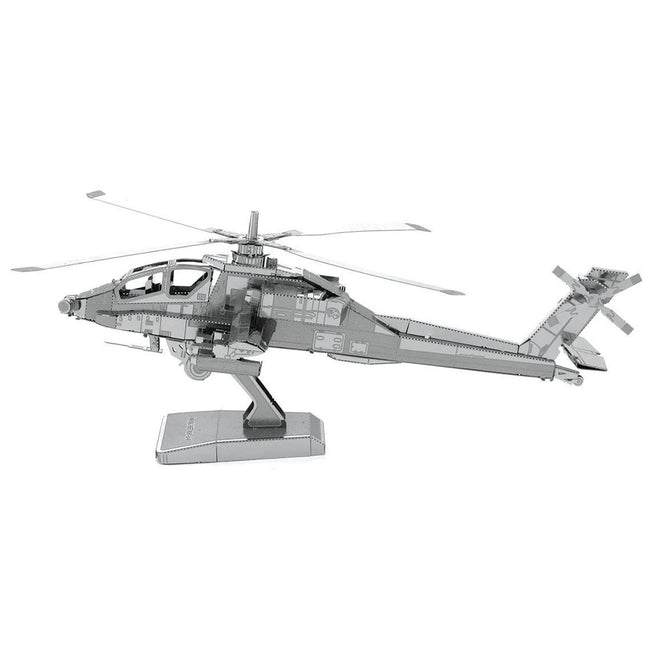 Model Kit Boeing AH - 64 Apache Attack Helicopter (Moderate Difficulty) Steel Model by Metal Earth - Metal Earth - ModelCars.com
