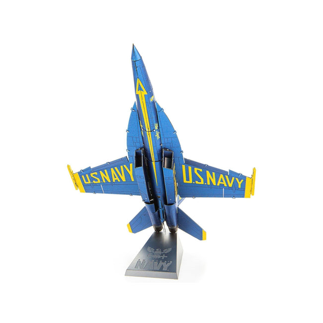 Model Kit Boeing F/A - 18 Super Hornet Fighter Aircraft "Blue Angels 5" United States Navy (Challenging Difficulty) Steel Model by Metal Earth - Metal Earth - ModelCars.com