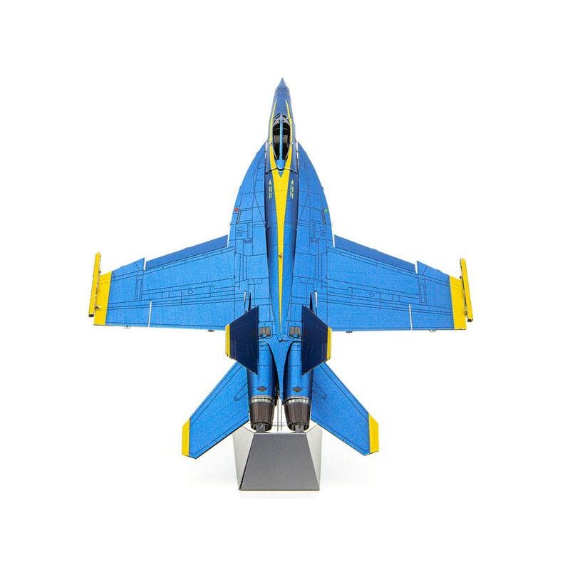 Model Kit Boeing F/A - 18 Super Hornet Fighter Aircraft "Blue Angels 5" United States Navy (Challenging Difficulty) Steel Model by Metal Earth - Metal Earth - ModelCars.com