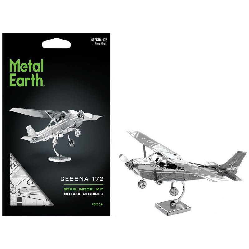 Model Kit Cessna 172 Skyhawk Aircraft (Moderate Difficulty) Steel Model by Metal Earth - Metal Earth - ModelCars.com