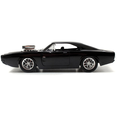 Model Kit Dodge Charger R/T Black and Dom Diecast Figure "Fast & Furious" Movie "Build N' Collect" Series 1/24 Diecast Model Car by Jada - Jada - ModelCars.com