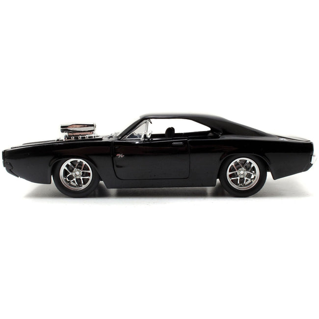Model Kit Dodge Charger R/T Black and Dom Diecast Figure "Fast & Furious" Movie "Build N' Collect" Series 1/24 Diecast Model Car by Jada - Jada - ModelCars.com