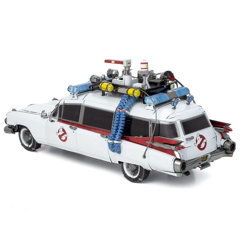 Model Kit Ecto - 1 Car White "Ghostbusters" (1984) Movie (Challenging Difficulty) Steel Model by Metal Earth - Metal Earth - ModelCars.com