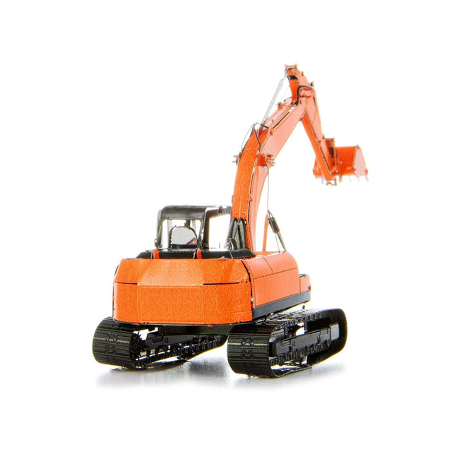 Model Kit Excavator Orange and Black (Challenging Difficulty) Steel Model by Metal Earth-Metal Earth-ModelCars.com