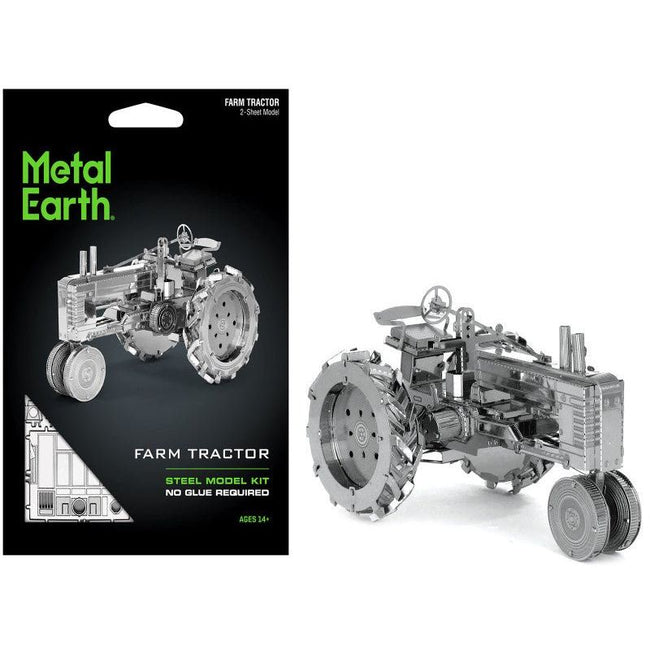 Model Kit Farm Tractor (Challenging Difficulty) Steel Model by Metal Earth - Metal Earth - ModelCars.com