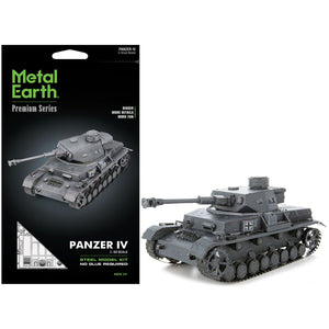 Model Kit German Panzer IV Tank (Challenging Difficulty) Steel Model by Metal Earth