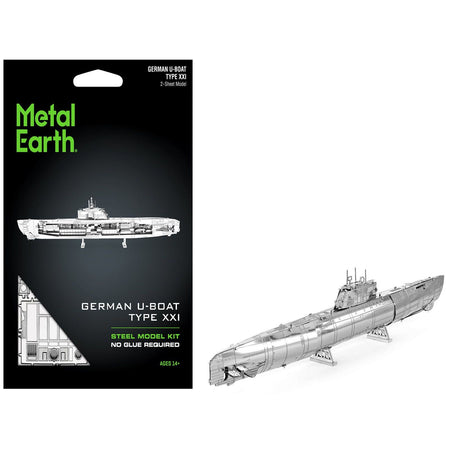 Model Kit German U - Boat Type XXI Submarine (Challenging Difficulty) Steel Model by Metal Earth - Metal Earth - ModelCars.com