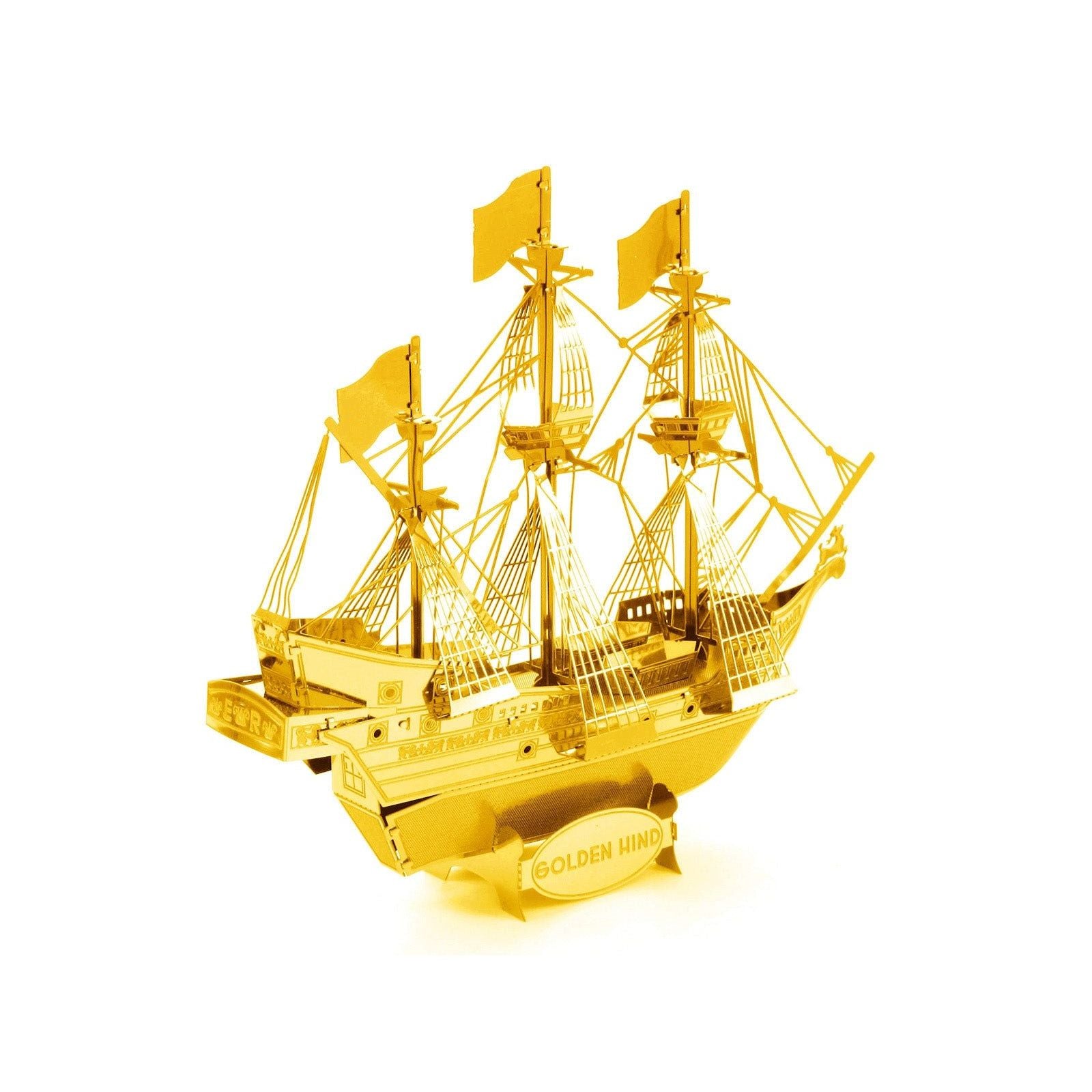 Model Kit Golden Hind Galleon Gold Version (Moderate Difficulty) Steel Model by Metal Earth - Metal Earth - ModelCars.com