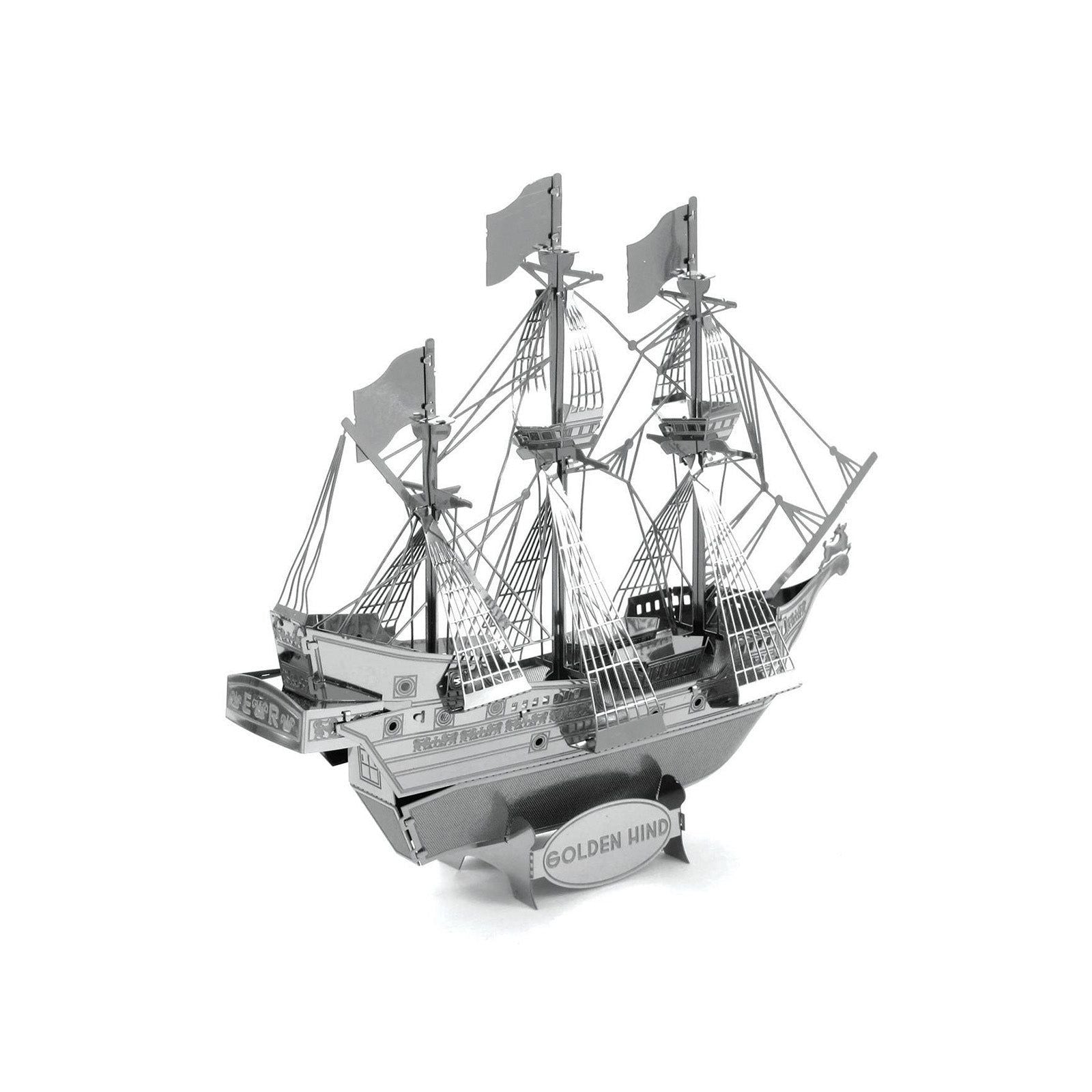 Model Kit Golden Hind Galleon (Moderate Difficulty) Steel Model by Metal Earth - Metal Earth - ModelCars.com
