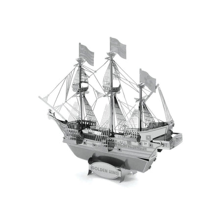 Model Kit Golden Hind Galleon (Moderate Difficulty) Steel Model by Metal Earth - Metal Earth - ModelCars.com