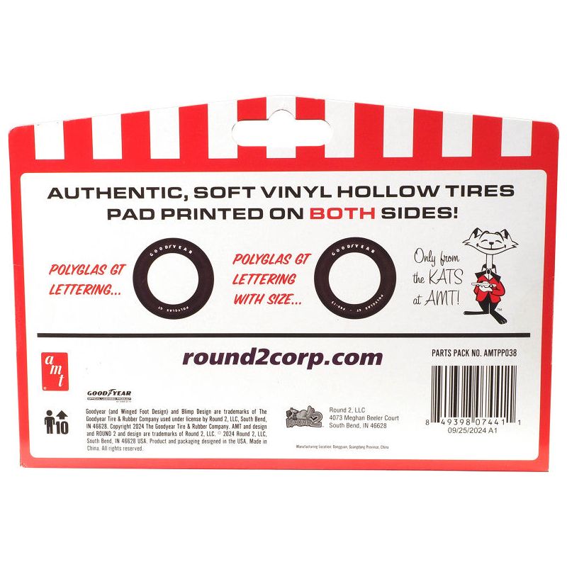 Model Kit "Goodyear Polyglas GT" Tires Set of 8 Pieces for 1/25 Scale Models by AMT-AMT-ModelCars.com