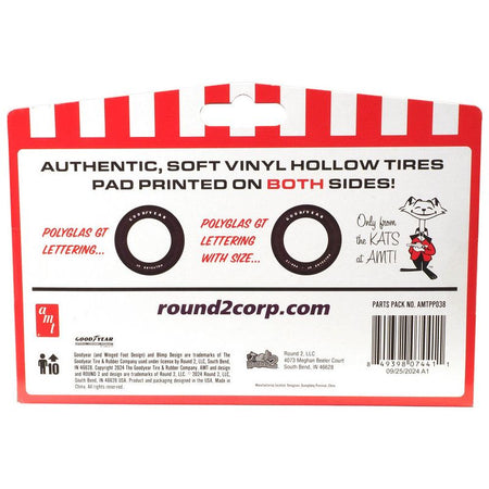 Model Kit "Goodyear Polyglas GT" Tires Set of 8 Pieces for 1/25 Scale Models by AMT-AMT-ModelCars.com