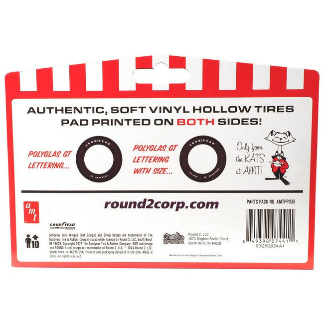 Model Kit "Goodyear Polyglas GT" Tires Set of 8 Pieces for 1/25 Scale Models by AMT-AMT-ModelCars.com