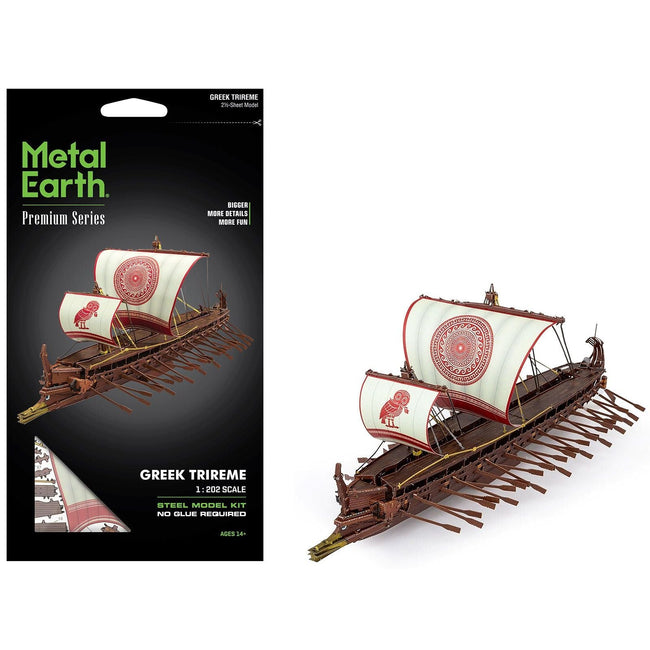 Model Kit Greek Trireme Warship (Expert Difficulty) Steel Model by Metal Earth-Metal Earth-ModelCars.com