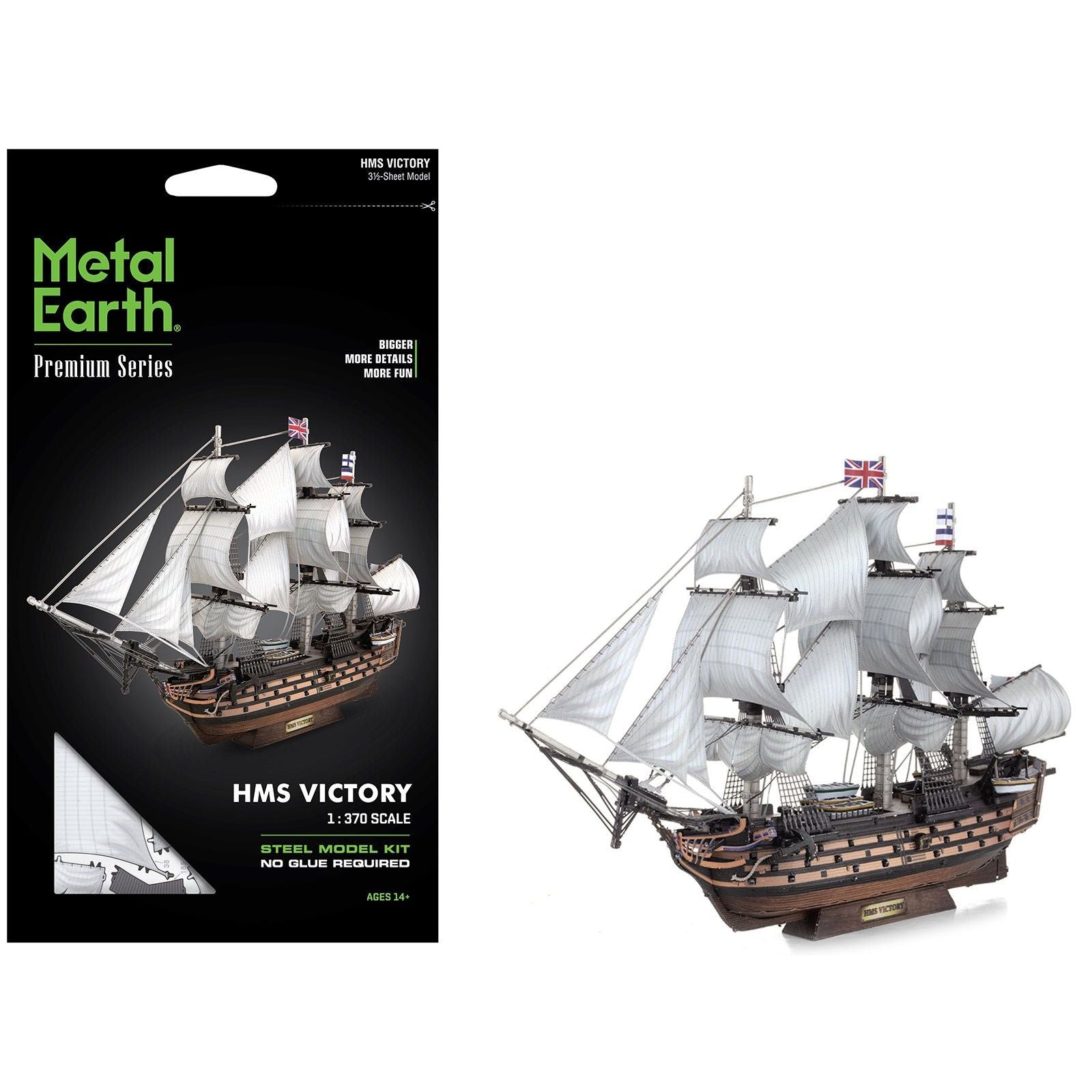 Model Kit HMS Victory British Navy Ship (Challenging Difficulty) Steel Model by Metal Earth - Metal Earth - ModelCars.com