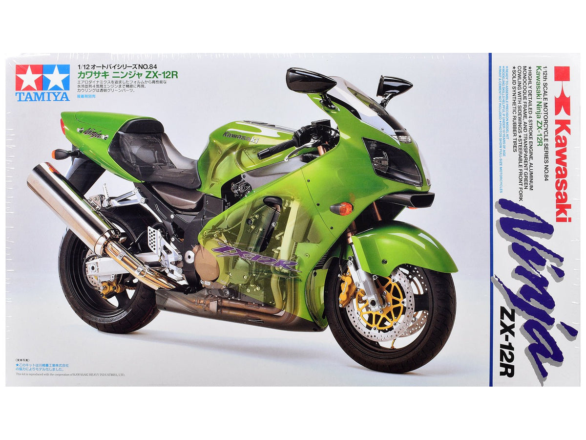 Model Kit Kawasaki Ninja ZX-12R Motorcycle 1/12 Scale Model by Tamiya-Tamiya-ModelCars.com