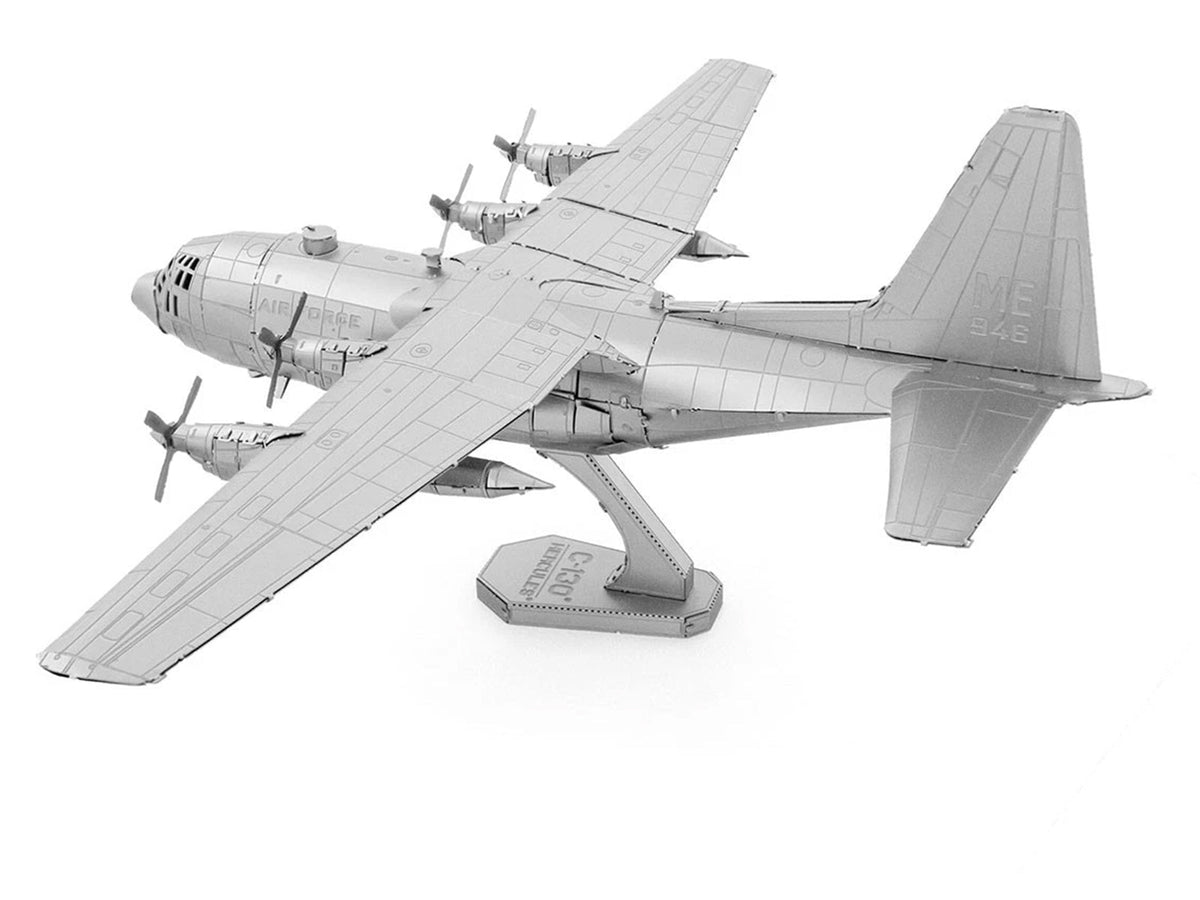 Model Kit Lockheed C-130 Hercules Transport Aircraft "United States Air Force" (Moderate Difficulty) Steel Model by Metal Earth-Metal Earth-ModelCars.com