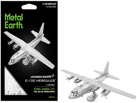 Model Kit Lockheed C-130 Hercules Transport Aircraft "United States Air Force" (Moderate Difficulty) Steel Model by Metal Earth-Metal Earth-ModelCars.com