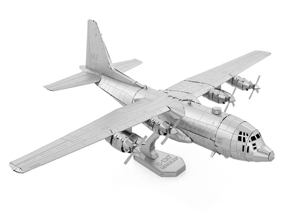 Model Kit Lockheed C-130 Hercules Transport Aircraft "United States Air Force" (Moderate Difficulty) Steel Model by Metal Earth-Metal Earth-ModelCars.com