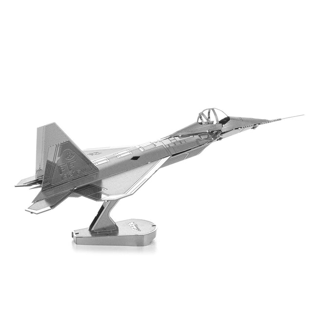 Model Kit Lockheed Martin F-22 Raptor Stealth Aircraft (Moderate Difficulty) Steel Model by Metal Earth-Metal Earth-ModelCars.com