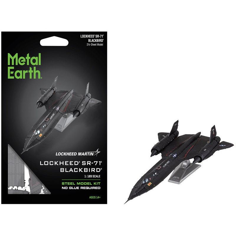 Model Kit Lockheed SR - 71 Blackbird Aircraft "United States Air Force" (Moderate Difficulty) Steel Model by Metal Earth - Metal Earth - ModelCars.com
