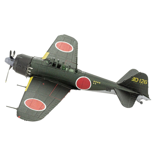 Model Kit Mitsubishi A6M Zero Fighter Aircraft "World War II" Imperial Japanese Navy (Moderate Difficulty) Steel Model by Metal Earth - Metal Earth - ModelCars.com