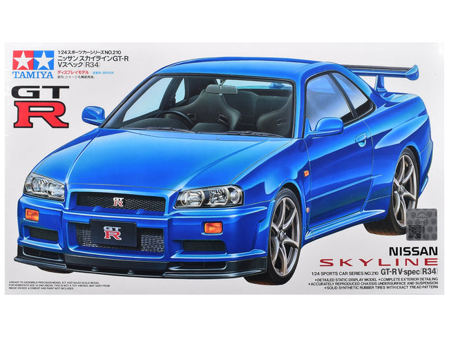 Model Kit Nissan Skyline GT-R V-Spec (R34) 1/24 Scale Model by Tamiya-Tamiya-ModelCars.com