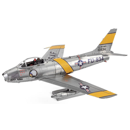 Model Kit North American F - 86 Sabre Fighter Aircraft "Jolley Roger" United States Air Force (Moderate Difficulty) Steel Model by Metal Earth - Metal Earth - ModelCars.com