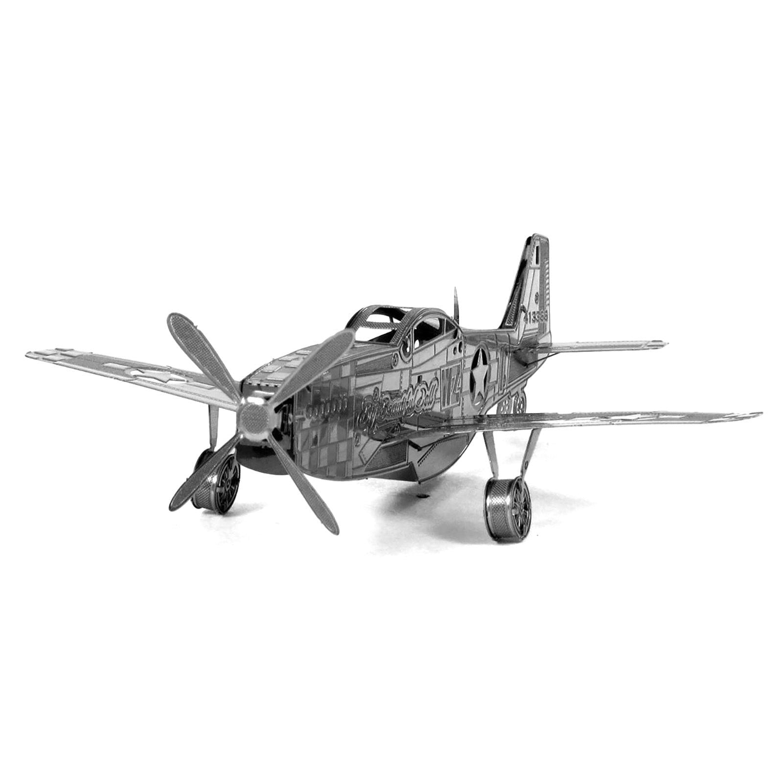 Model Kit North American P - 51 Mustang Fighter Aircraft "Big Beautiful Doll" United States Army Air Forces (Easy Difficulty) Steel Model by Metal Earth - Metal Earth - ModelCars.com