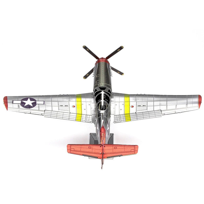 Model Kit North American P-51D Mustang Fighter Aircraft "Tuskegee Airmen Duchess Arlene 100th Fighter Squadron" United States Army Air Forces (Challenging Difficulty) Steel Model by Metal Earth-Metal Earth-ModelCars.com
