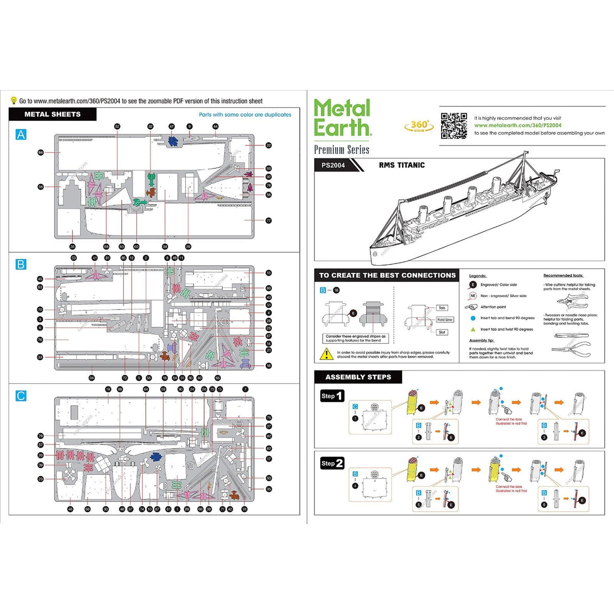 Model Kit RMS Titanic Ship (Moderate Difficulty) Steel Model by Metal Earth - Metal Earth - ModelCars.com