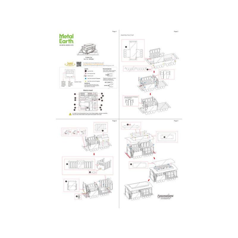 Model Kit San Francisco Cable Car "Powel & Mason St" (Easy Difficulty) Steel Model by Metal Earth - Metal Earth - ModelCars.com