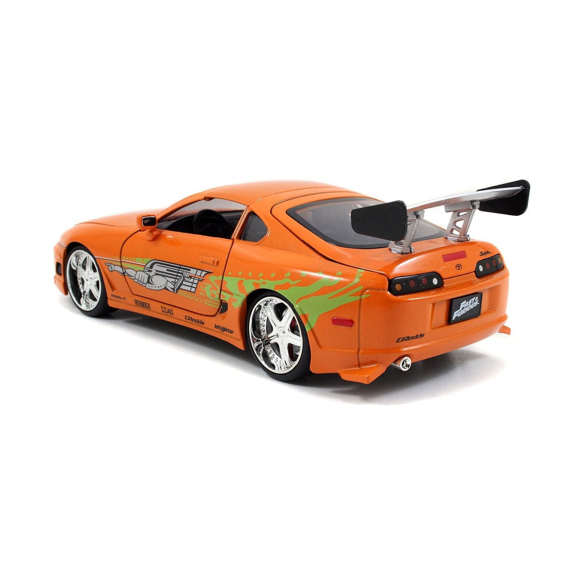 Model Kit Toyota Supra Metallic Orange with Brian Diecast Figure "Fast & Furious" Movie "Build N' Collect" 1/24 Diecast Model Car by Jada-Jada-ModelCars.com