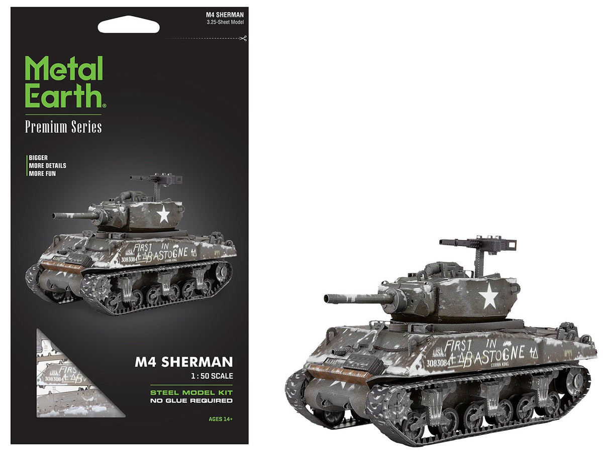 Model Kit United States M4 Sherman Tank (Moderate Difficulty) Steel Model by Metal Earth-Metal Earth-ModelCars.com