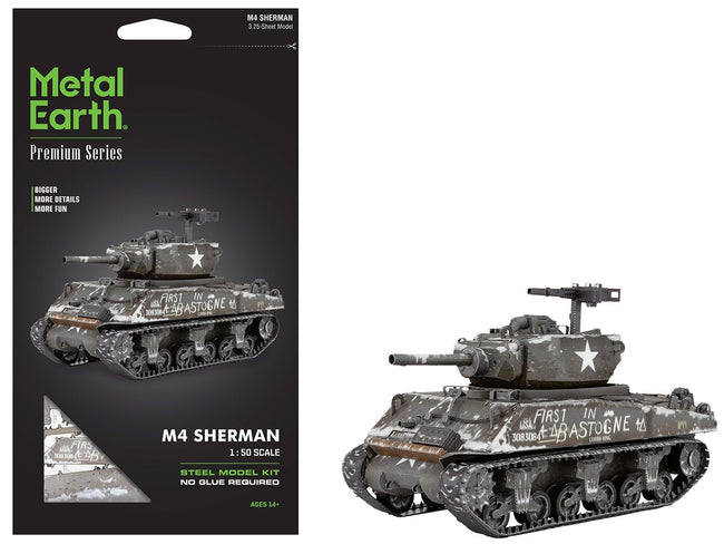 Model Kit United States M4 Sherman Tank (Moderate Difficulty) Steel Model by Metal Earth-Metal Earth-ModelCars.com
