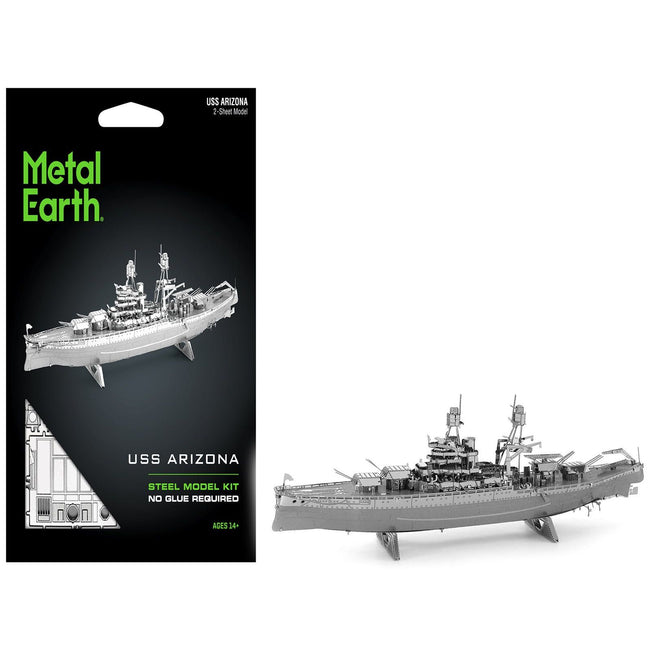Model Kit USS Arizona Battleship (Challenging Difficulty) Steel Model by Metal Earth - Metal Earth - ModelCars.com