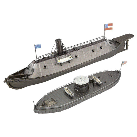 Model Kit USS Monitor and USS Merrimack Ironclad Warships "Battle of the Ironclads" (Challenging Difficulty) Steel Model by Metal Earth - Metal Earth - ModelCars.com