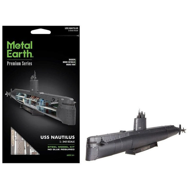 Model Kit USS Nautilus (SSN-571) Submarine "United States Navy" (Challenging Difficulty) Steel Model by Metal Earth-Metal Earth-ModelCars.com