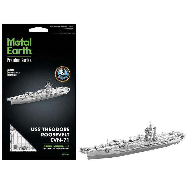 Model Kit USS Theodore Roosevelt CVN - 71 Aircraft Carrier (Expert Difficulty) Steel Model by Metal Earth - Metal Earth - ModelCars.com