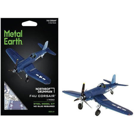 Model Kit Vought F4U Corsair Fighter Aircraft "World War II" United States Navy (Challenging Difficulty) Steel Model by Metal Earth-Metal Earth-ModelCars.com