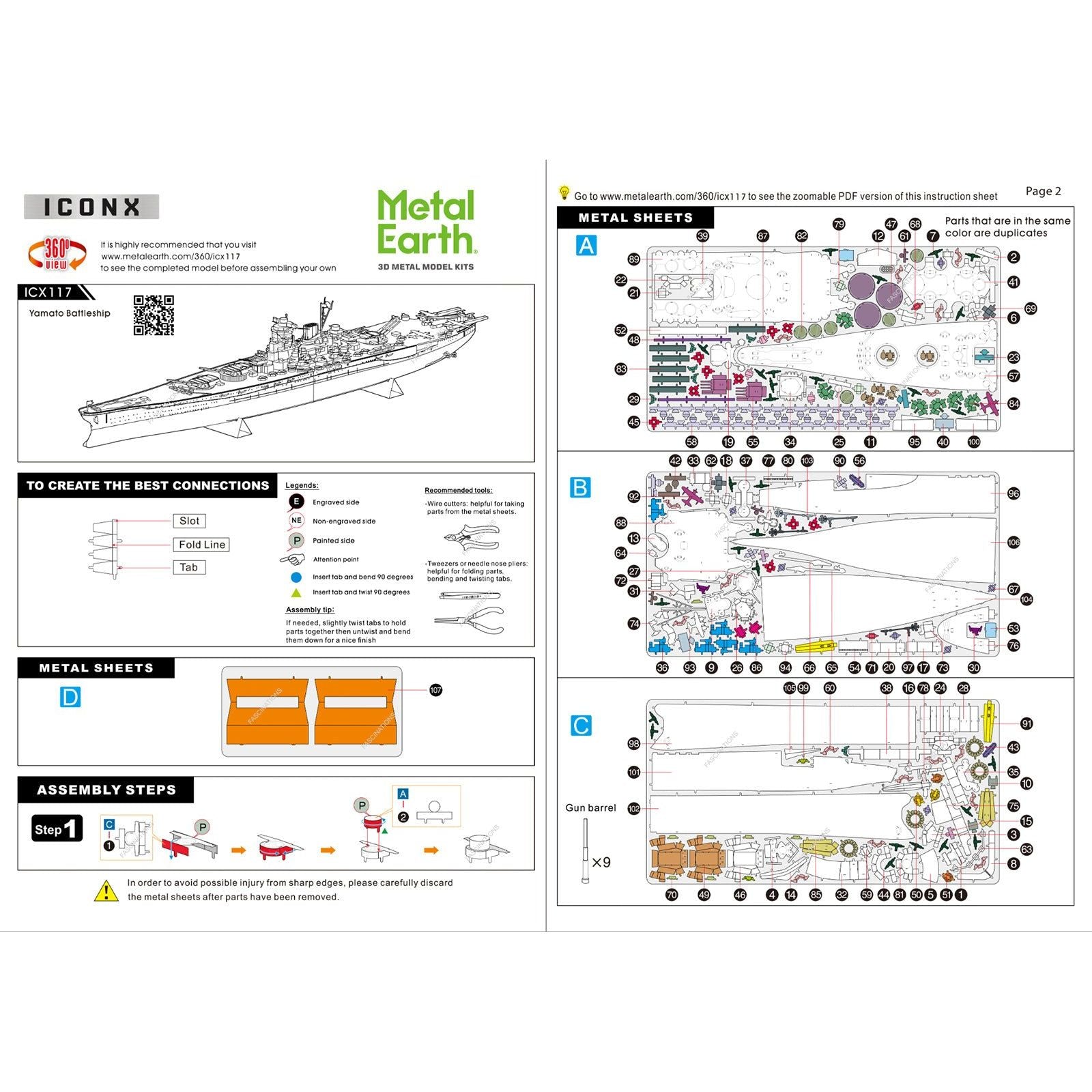 Model Kit Yamato Battleship "Imperial Japanese Navy" (Challenging Difficulty) Steel Model by Metal Earth - Metal Earth - ModelCars.com
