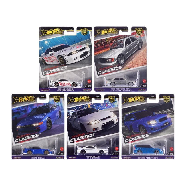 "Modern Classics" 5 piece Set "Car Culture" 2024 Series E Diecast Model Cars by Hot Wheels-Hotwheels-ModelCars.com