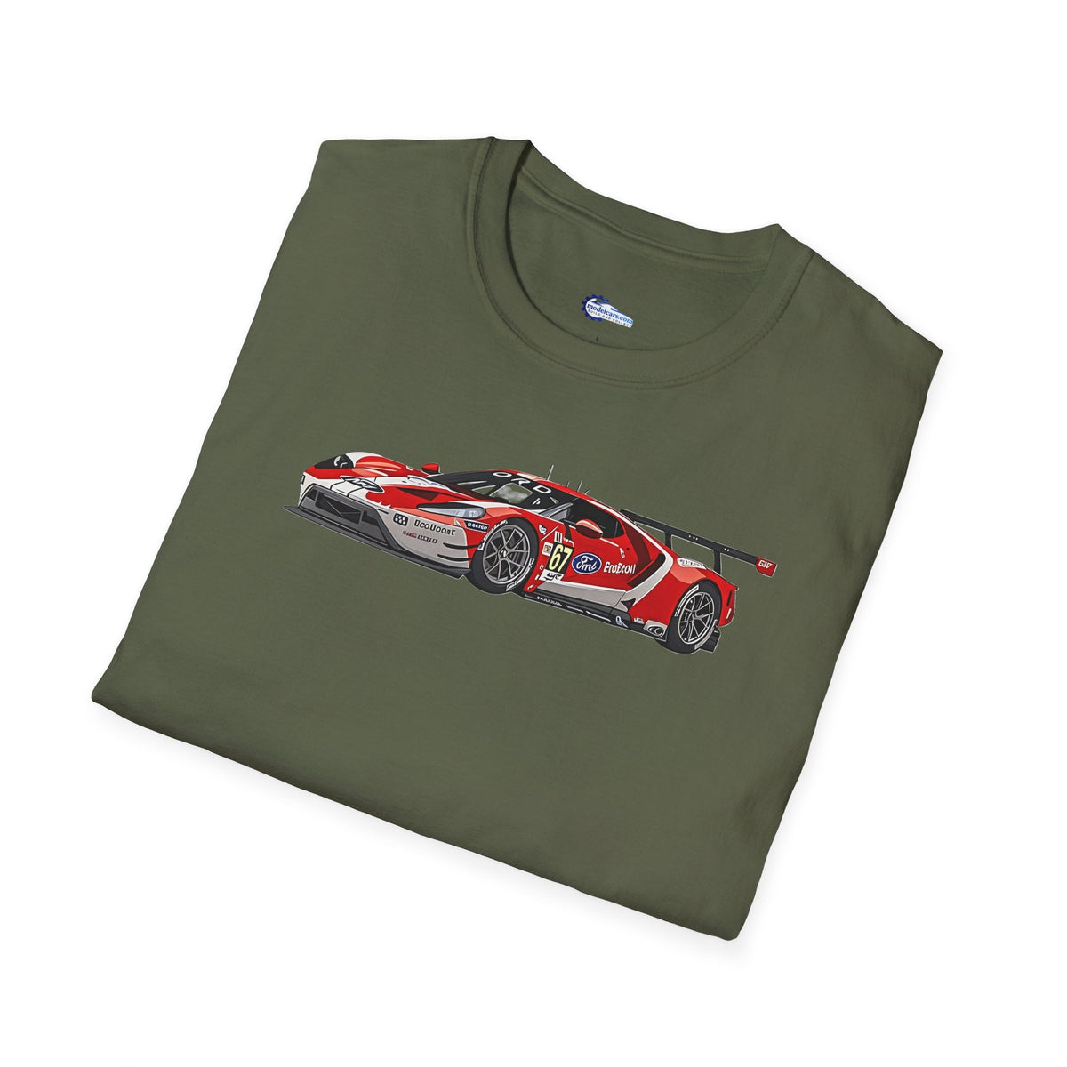 Modern Vector Art 24 Hours of Le Mans (2019) Ford GT #67 Harry Tincknell - Andy Priaulx - Jonathan Bomarito - Unisex T-Shirt - Racing Enthusiast Apparel-Modelcars.com-ModelCars.com