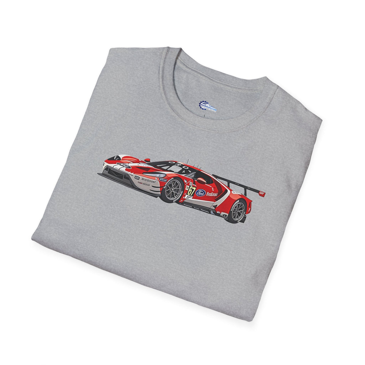 Modern Vector Art 24 Hours of Le Mans (2019) Ford GT #67 Harry Tincknell - Andy Priaulx - Jonathan Bomarito - Unisex T-Shirt - Racing Enthusiast Apparel-Modelcars.com-ModelCars.com