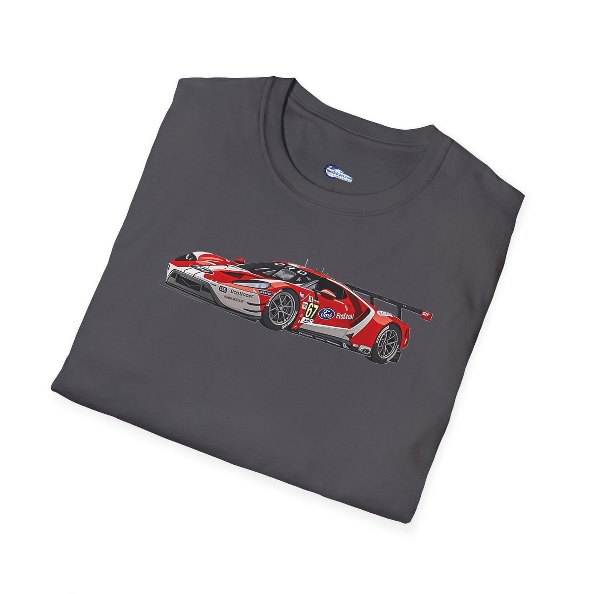 Modern Vector Art 24 Hours of Le Mans (2019) Ford GT #67 Harry Tincknell - Andy Priaulx - Jonathan Bomarito - Unisex T-Shirt - Racing Enthusiast Apparel-Modelcars.com-ModelCars.com