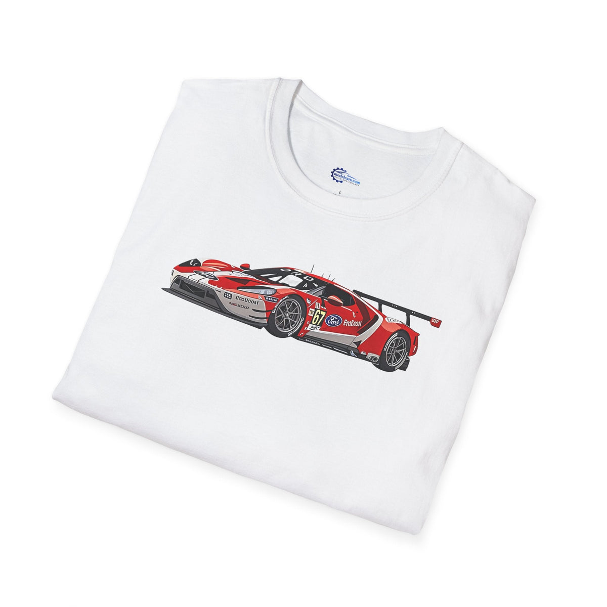 Modern Vector Art 24 Hours of Le Mans (2019) Ford GT #67 Harry Tincknell - Andy Priaulx - Jonathan Bomarito - Unisex T-Shirt - Racing Enthusiast Apparel-Modelcars.com-ModelCars.com