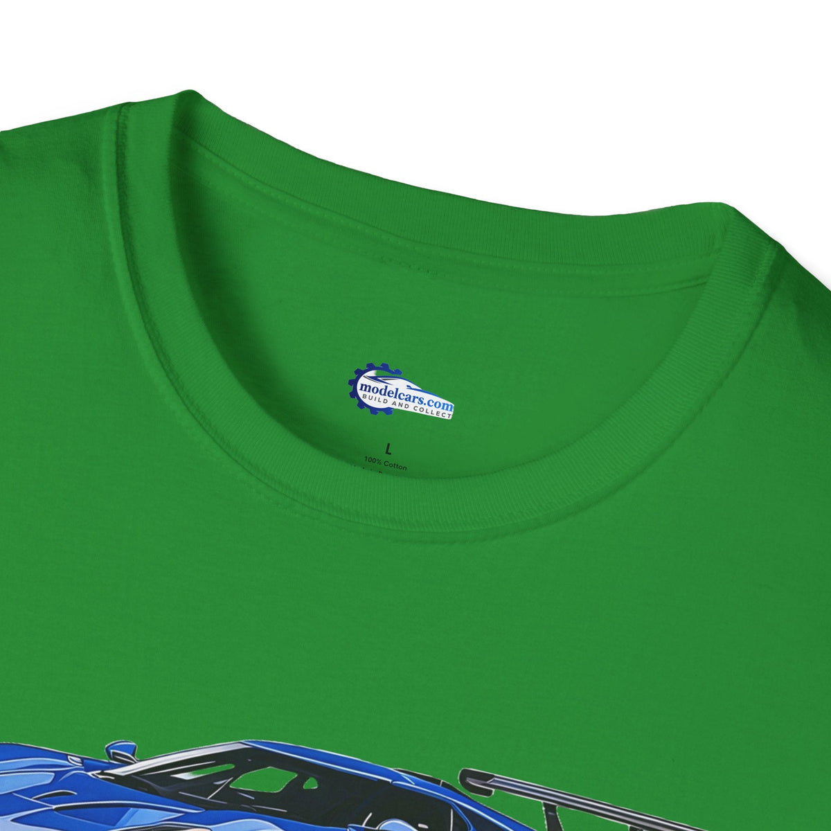 Modern Vector Art Style Blue Ford GT Le Mans Race Car T-Shirt-Modelcars.com-ModelCars.com