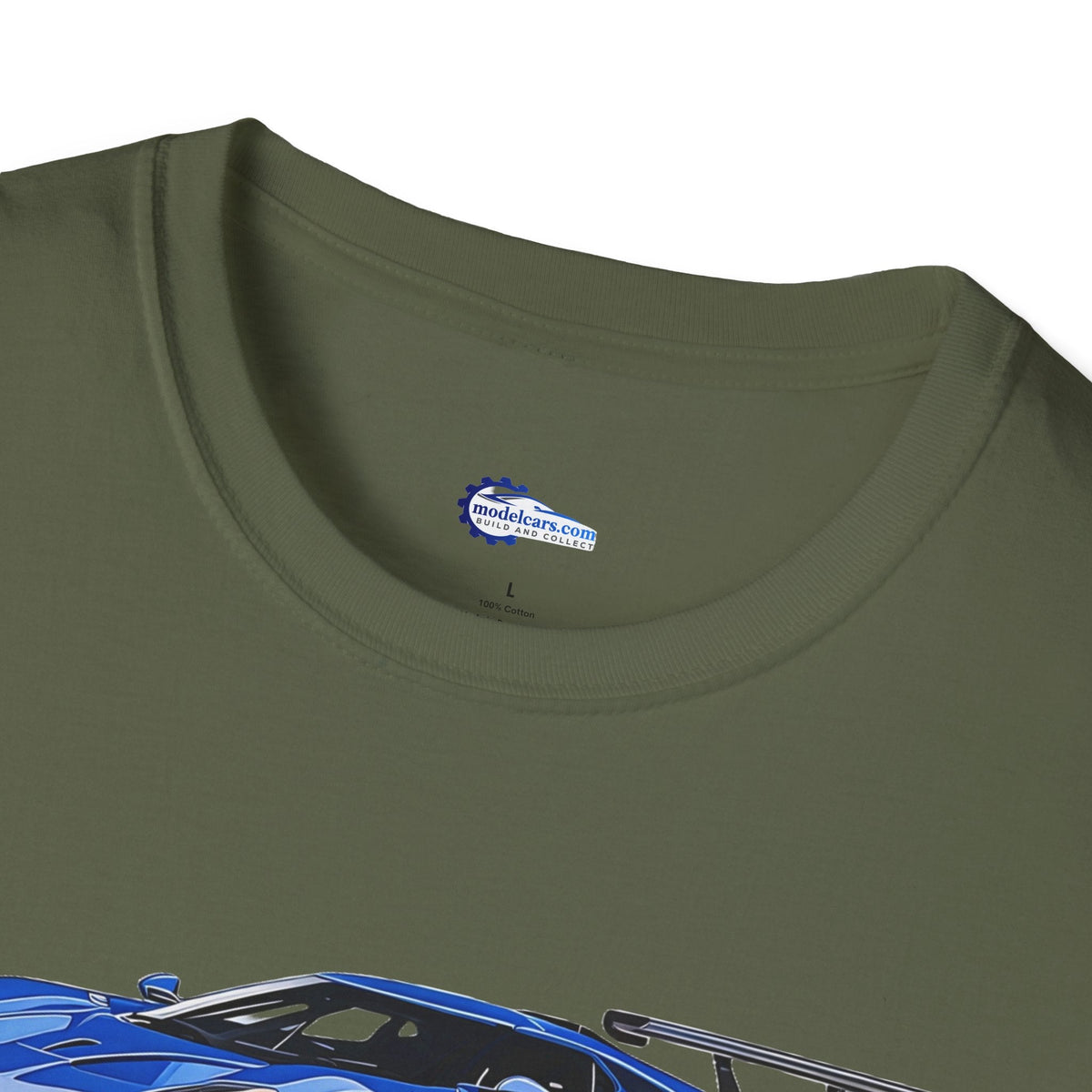 Modern Vector Art Style Blue Ford GT Le Mans Race Car T-Shirt-Modelcars.com-ModelCars.com